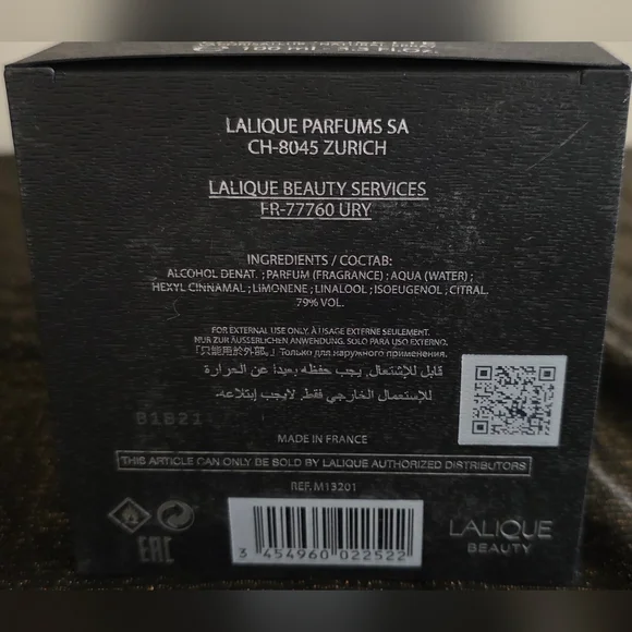 Lalique Encre Noire Men's Cologne And Eau De Toilette Spray Set - Picture 5 of 6